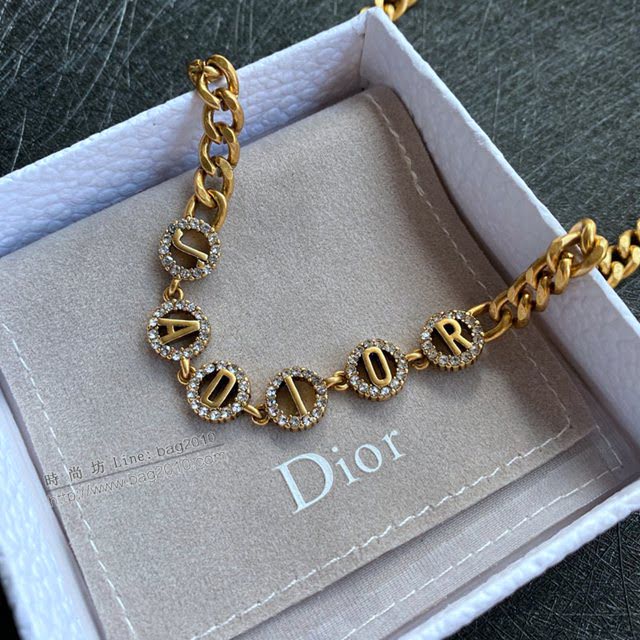 Dior飾品 迪奧經典熱銷款字母JADlOR鑲鑽項鏈  zgd1463